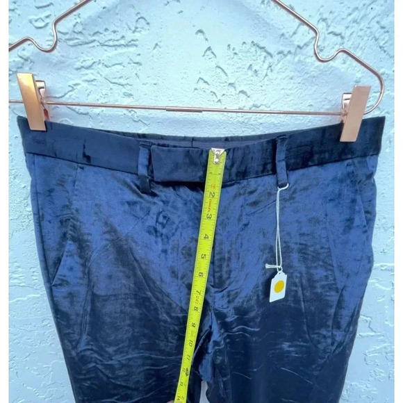 Paul Smith Womens Flat Front Velvet Trouser Pants Blue Sz M - Picture 10 of 16